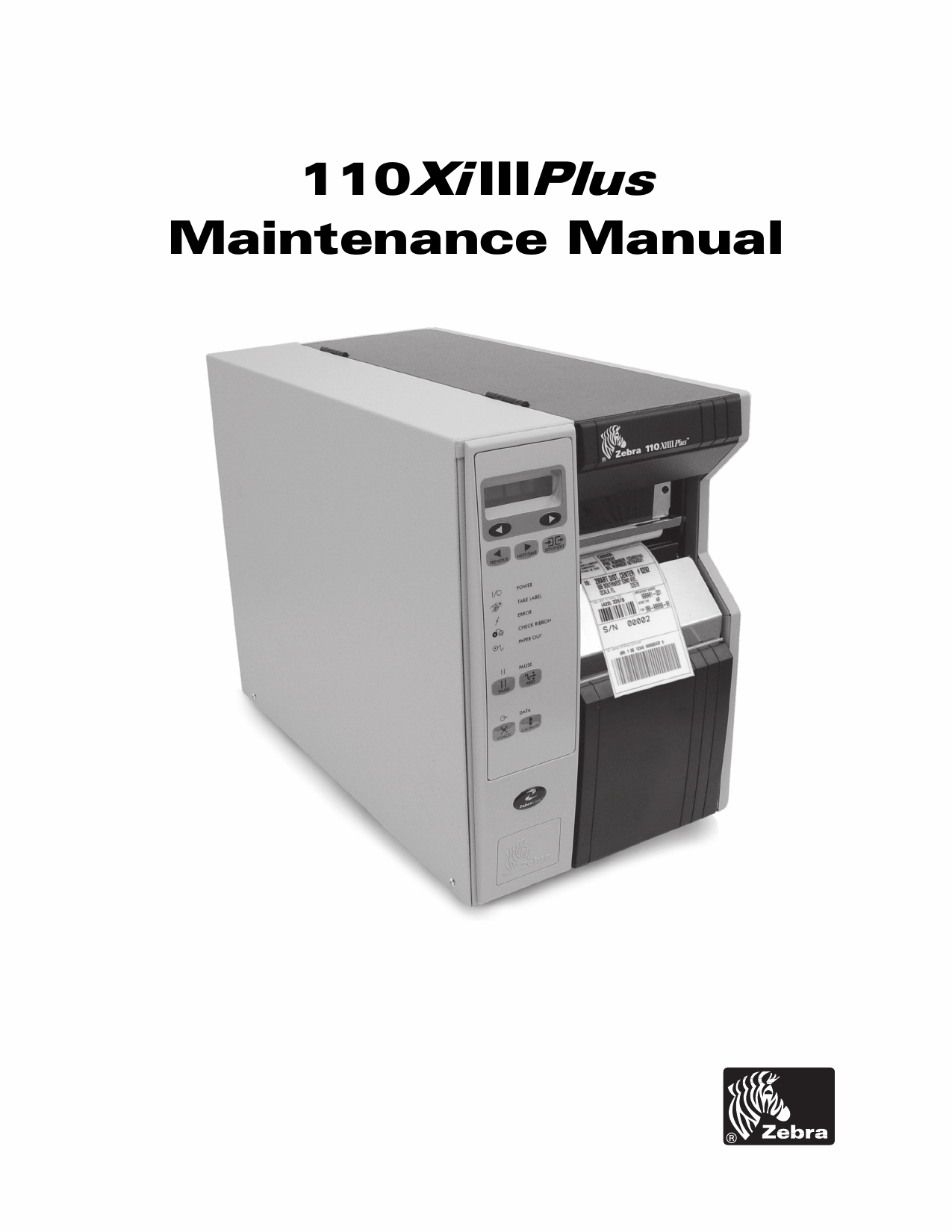 Zebra Label 110XiIII Plus Maintenance Service Manual-1